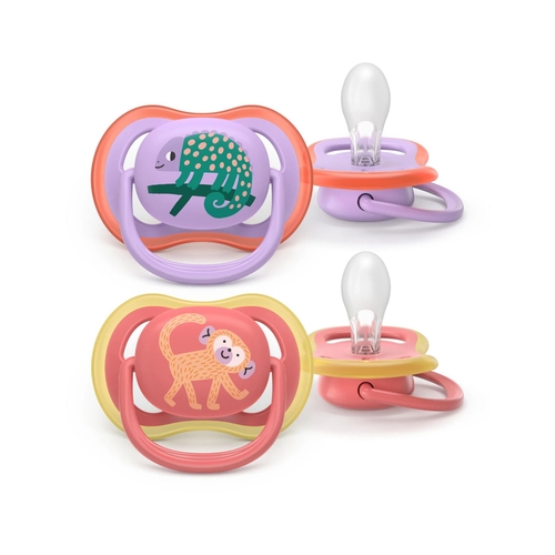 2 Chupetas Philips Avent Ultra Air Decorada Menina 18m+