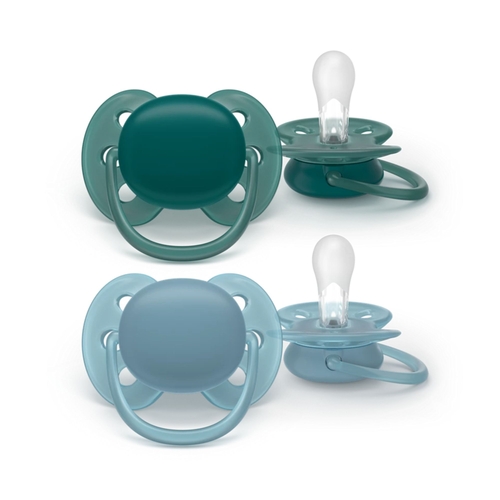 2 Chupetas Philips Avent Ultra Soft Lisa Menino 18m+