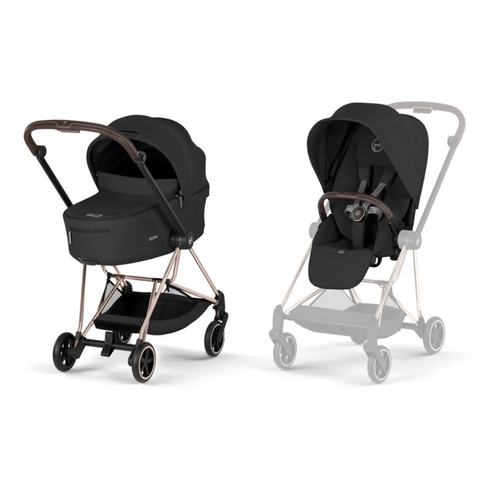 Carrinho de Bebé Cybex Mios Comfort Rosegold com Alcofa Dobrável