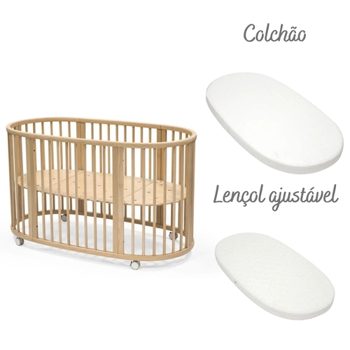 Berço Stokke Sleepi com Colchão e Lençol White