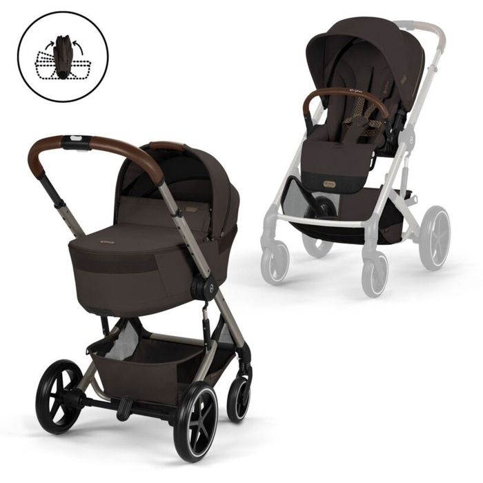 Carrinho de Bebé Cybex Balios S Lux Taupe com Alcofa Dobrável - Cybex - 4063846591770