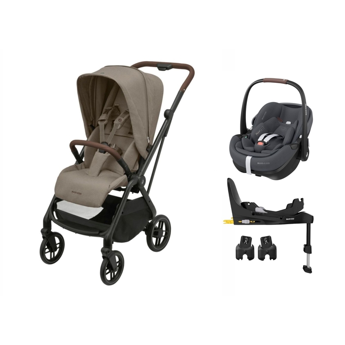 Carrinho de Bebé Maxi-Cosi Leona 2, Pebble 360 Pro 2, Adaptadores e Base Familyfix 360 Pro - Maxi-Cosi - PACKLEONA004-003