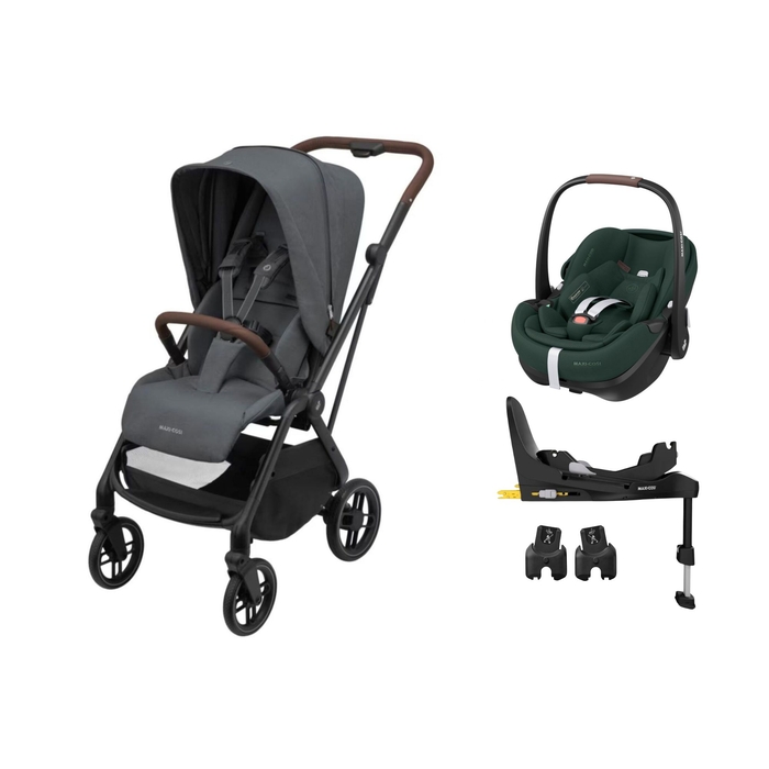 Carrinho de Bebé Maxi-Cosi Leona 2, Pebble 360 Pro 2, Adaptadores e Base Familyfix 360 Pro - Maxi-Cosi - PACKLEONA004-011