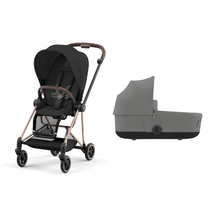 Pack Carrinho de Bebé Mios Cybex Rosegold com Seat Pack e Alcofa Mirage Grey - Cybex - PACKMIOS041-001
