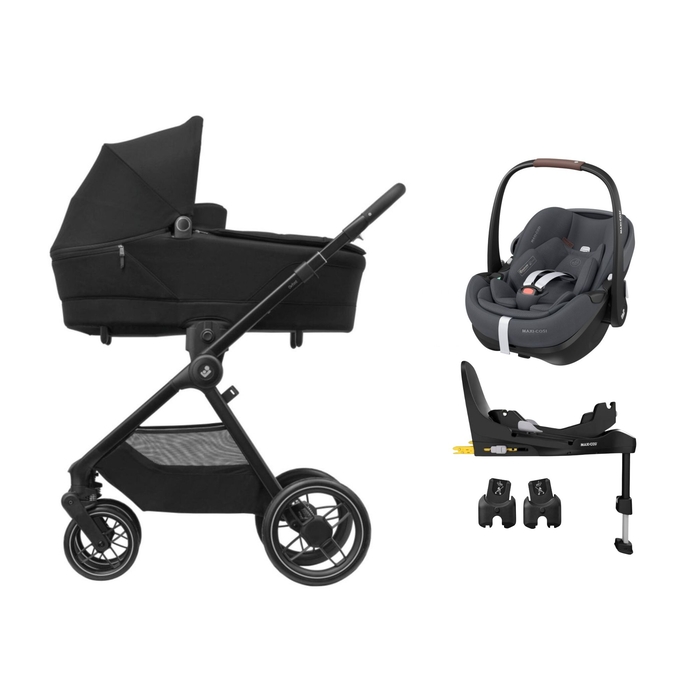 Carrinho de Bebé Maxi-Cosi Oxford Plus, Pebble 360 Pro 2, Adaptadores e Base Familyfix 360 Pro - Maxi-Cosi - PACKOXFORD003-006