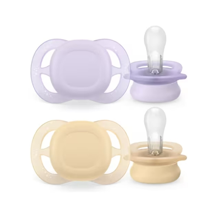 2 Chupetas Philips Avent Ultra Smart Lisas Menina 0-2m - Philips Avent - 8720689041287
