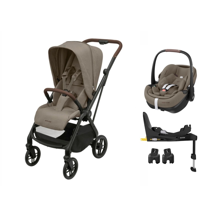 Carrinho de Bebé Maxi-Cosi Leona 2, Pebble 360 Pro 2, Adaptadores e Base Familyfix 360 Pro - Maxi-Cosi - PACKLEONA004-001