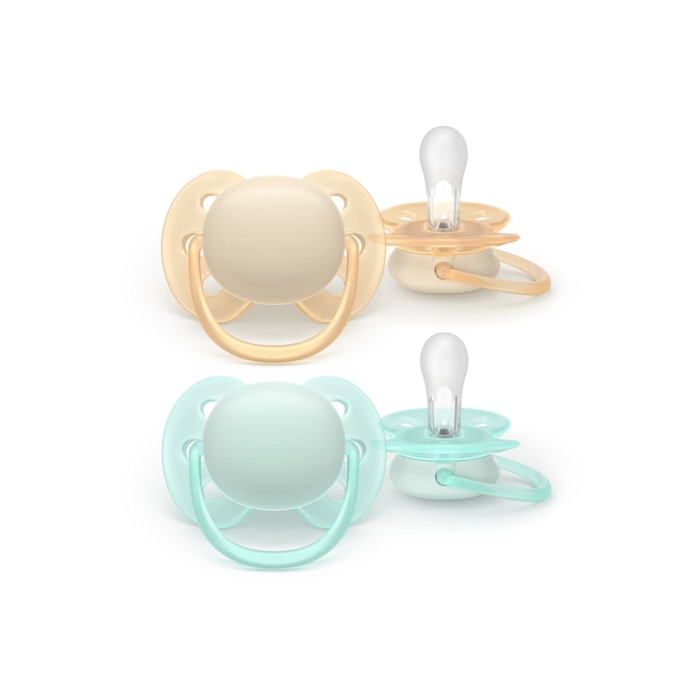 2 Chupetas Philips Avent Ultra Soft Lisa 0-6m - Philips Avent - 8720689042918