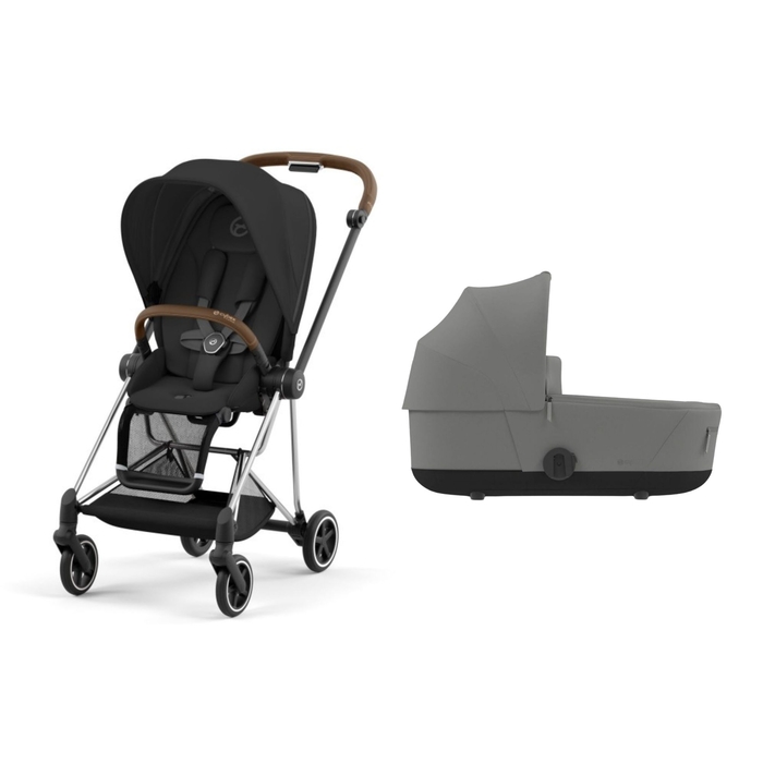 Pack Carrinho de Bebé Mios Cybex Chrome Brown com Seat Pack e Alcofa Mirage Grey - Cybex - PACKMIOS039-001