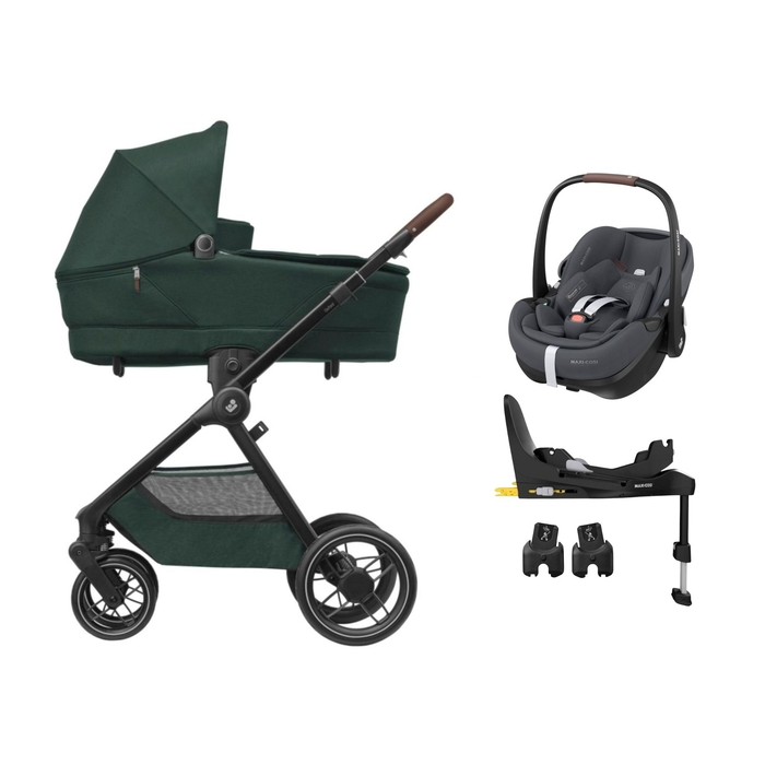 Carrinho de Bebé Maxi-Cosi Oxford Plus, Pebble 360 Pro 2, Adaptadores e Base Familyfix 360 Pro - Maxi-Cosi - PACKOXFORD003-014
