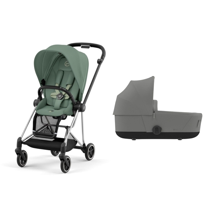 Pack Carrinho de Bebé Mios Cybex Chrome Black com Seat Pack e Alcofa Mirage Grey - Cybex - PACKMIOS038-005