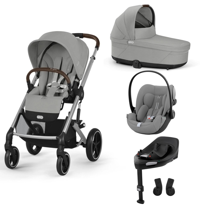Trio Cybex Balios Silver Carrinho, Alcofa, Cloud G Plus Stone Grey com Base G e Adapatdores - Cybex - PACKBALIOS029-002