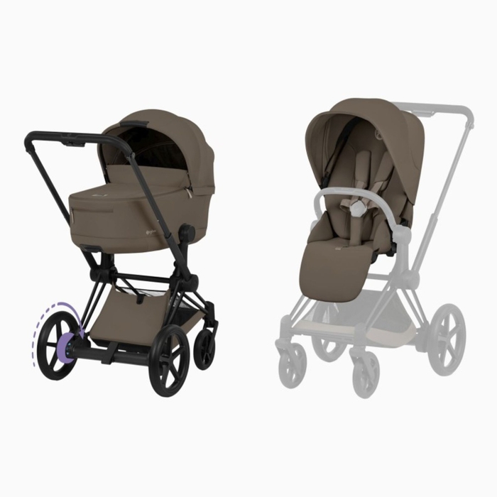 Carrinho de Bebé Cybex e-Priam Comfort Matt Black com Alcofa Dobrável - Cybex - 4063846585342