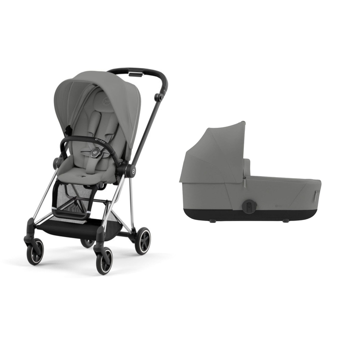 Pack Carrinho de Bebé Mios Cybex Chrome Black com Seat Pack e Alcofa Mirage Grey - Cybex - PACKMIOS038-002