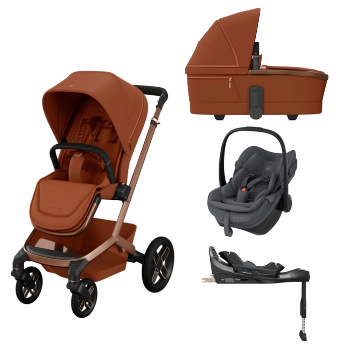 Carrinho de Bebé Maxi-Cosi Fame, Alcofa, Pebble Slide Pro  e Base FamilyFix Slide Pro - Maxi-Cosi - PACKFAME003-008