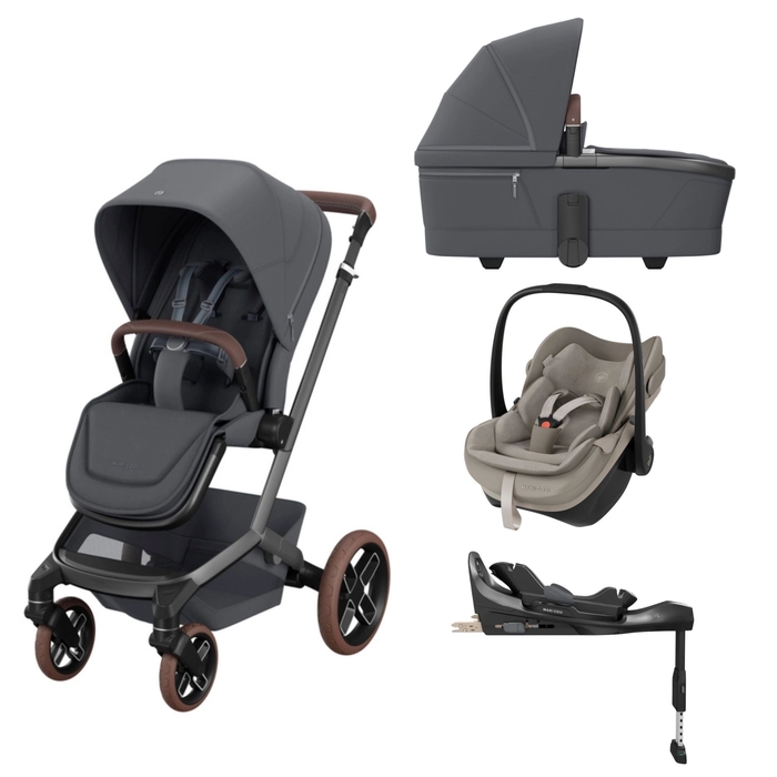 Carrinho de Bebé Maxi-Cosi Fame, Alcofa, Pebble Slide Pro  e Base FamilyFix Slide Pro - Maxi-Cosi - PACKFAME003-021
