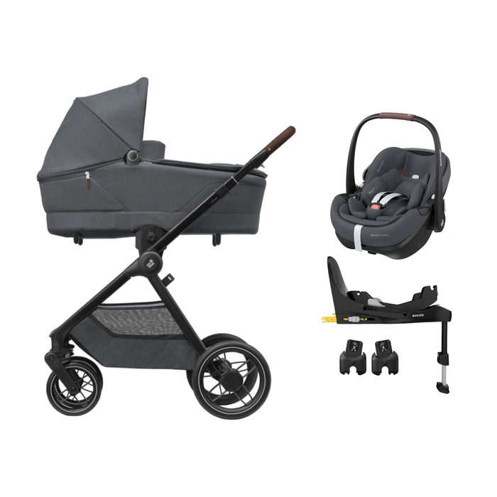 Carrinho de Bebé Maxi-Cosi Oxford Plus, Pebble 360 Pro 2, Adaptadores e Base Familyfix 360 Pro - Maxi-Cosi - PACKOXFORD003-010
