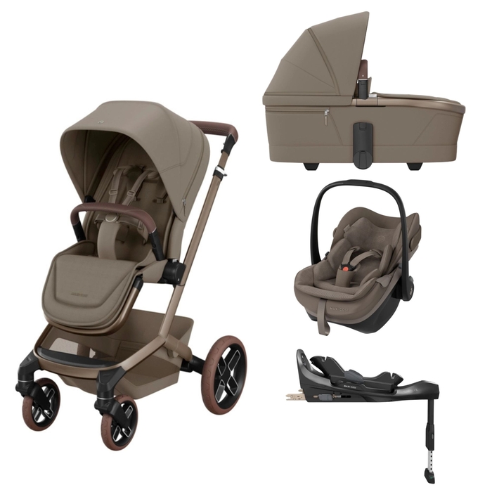 Carrinho de Bebé Maxi-Cosi Fame, Alcofa, Pebble Slide Pro  e Base FamilyFix Slide Pro - Maxi-Cosi - PACKFAME003-014