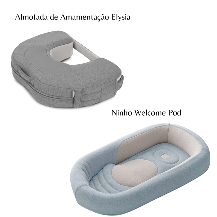 Conjunto Inglesina com Almofada de Amamentação Elysia e Ninho Welcome Pod - Inglesina - PACKINHOME001-014