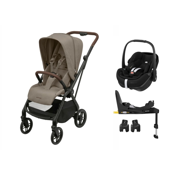 Carrinho de Bebé Maxi-Cosi Leona 2, Pebble 360 Pro 2, Adaptadores e Base Familyfix 360 Pro - Maxi-Cosi - PACKLEONA004-002