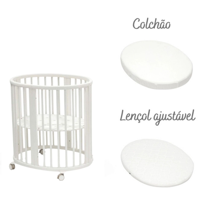 Mini Berço Stokke Sleepi com Colchão e Lençóis White - Stokke - PACKSLEEPI002-003