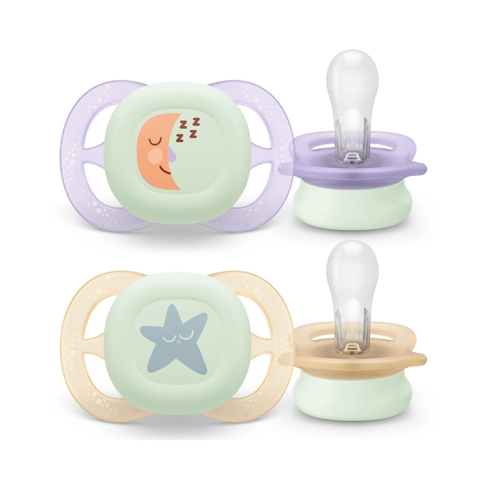 2 Chupetas Philips Avent Ultra Smart NT Menina 0-2m - Philips Avent - 8720689041980