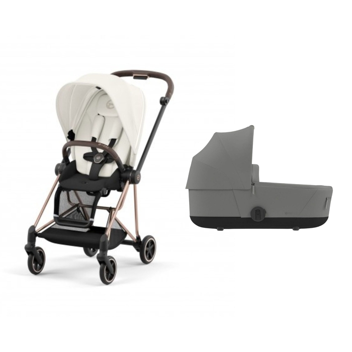 Pack Carrinho de Bebé Mios Cybex Rosegold com Seat Pack e Alcofa Mirage Grey - Cybex - PACKMIOS041-003