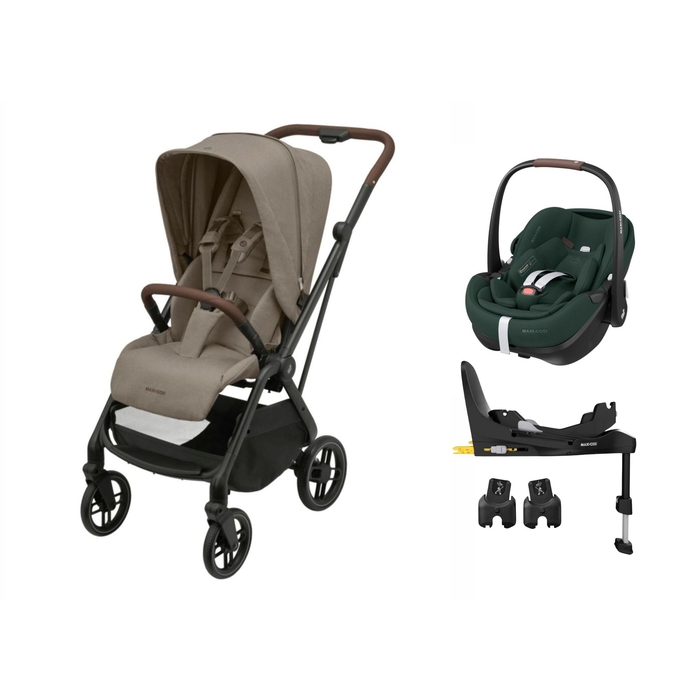 Carrinho de Bebé Maxi-Cosi Leona 2, Pebble 360 Pro 2, Adaptadores e Base Familyfix 360 Pro - Maxi-Cosi - PACKLEONA004-004