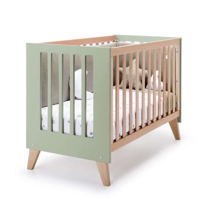 Berço Convertível Alondra Nexor Wood | Erba 4 em 1 com Kit Co-Sleeping e Têxteis - Alondra - NEXOR-K12-M5695-TX147