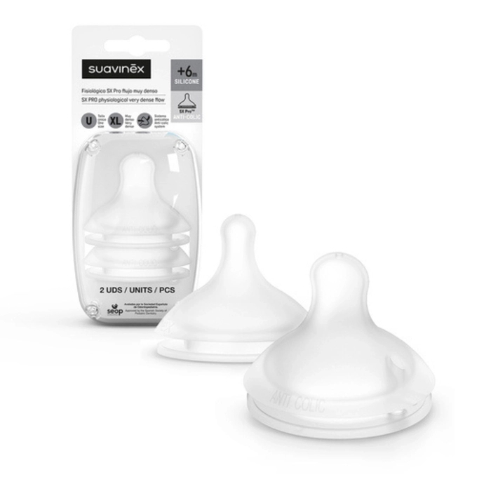 Tetina em Silicone Fisiológica Suavinex S SX Pro Fluxo Muito Denso XL - Suavinex - 8426420901932