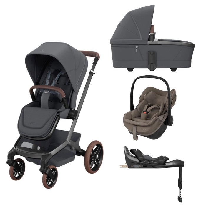 Carrinho de Bebé Maxi-Cosi Fame, Alcofa, Pebble Slide Pro  e Base FamilyFix Slide Pro - Maxi-Cosi - PACKFAME003-024