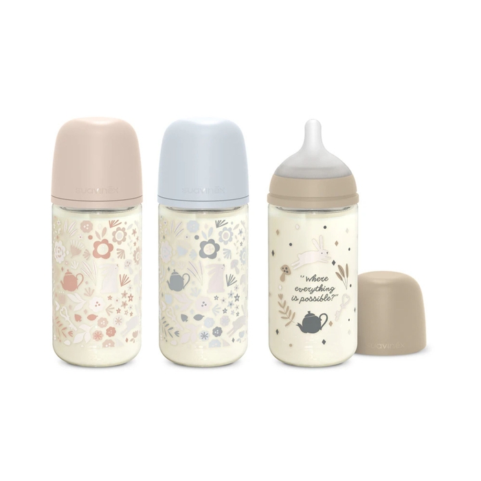 Biberão de Vidro Suavinex Wonderland com Tetina SX Pro 240 ml - Suavinex - 8426420015844