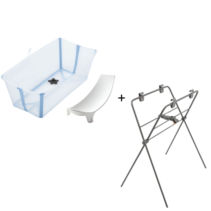 Banheira Dobrável Stokke Flexi Bath com Suporte de Banheira e Redutor de Recém-Nascido - Stokke - PACKFLEXI004-001