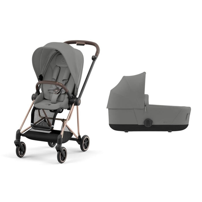 Pack Carrinho de Bebé Mios Cybex Rosegold com Seat Pack e Alcofa Mirage Grey - Cybex - PACKMIOS041-002
