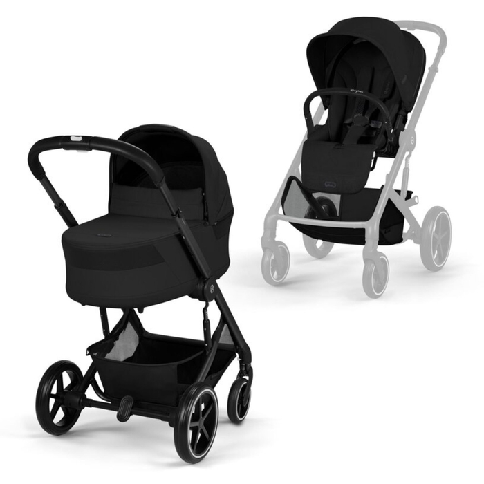 Carrinho de Bebé Cybex Balios S Lux Black com Alcofa Moon Black - Cybex - 4063846591534