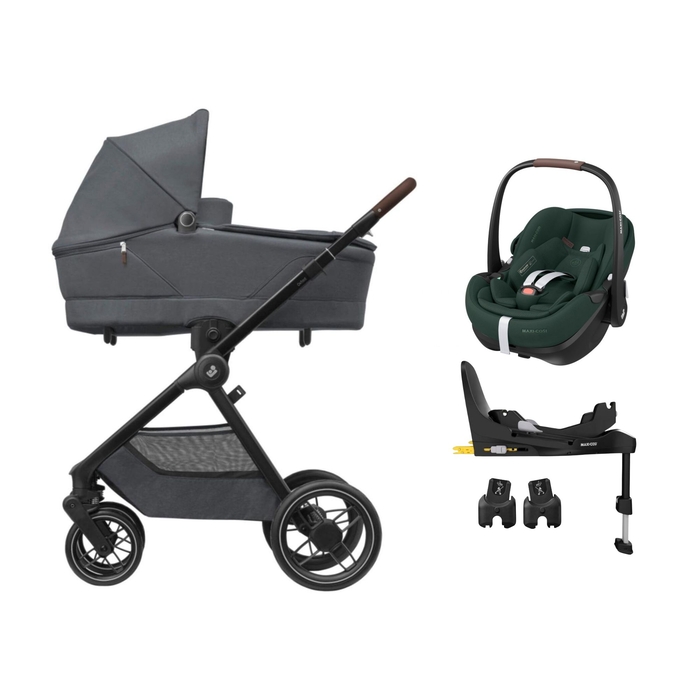 Carrinho de Bebé Maxi-Cosi Oxford Plus, Pebble 360 Pro 2, Adaptadores e Base Familyfix 360 Pro - Maxi-Cosi - PACKOXFORD003-011