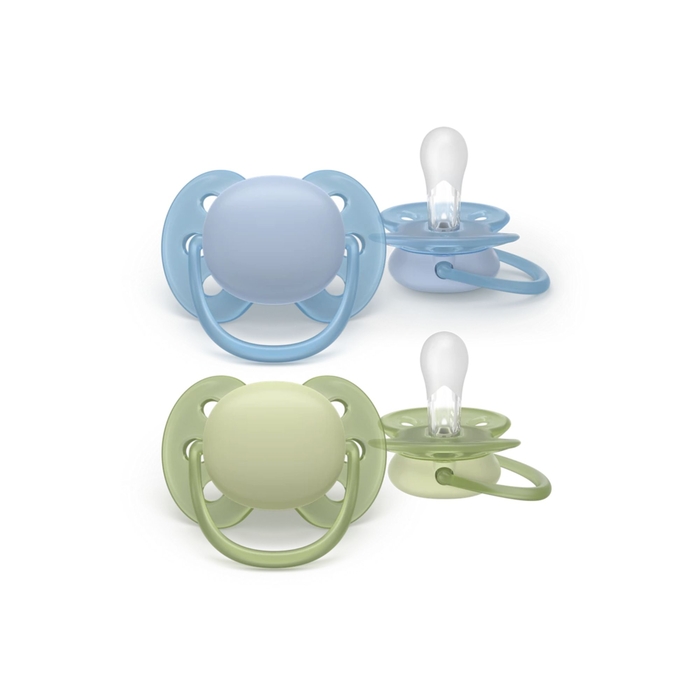 2 Chupetas Philips Avent Ultra Soft Lisa Menino 0-6m - Philips Avent - 8720689042543