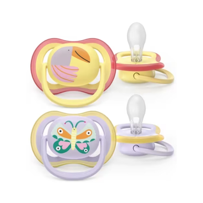 2 Chupetas Philips Avent Ultra Air Decorada Menino 0-6m - Philips Avent - 8720689043885