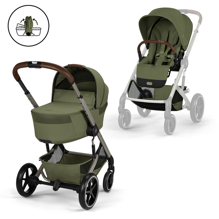 Carrinho de Bebé Cybex Balios S Lux Taupe com Alcofa Dobrável - Cybex - 4063846591732