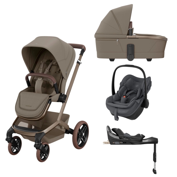 Carrinho de Bebé Maxi-Cosi Fame, Alcofa, Pebble Slide Pro  e Base FamilyFix Slide Pro - Maxi-Cosi - PACKFAME003-013
