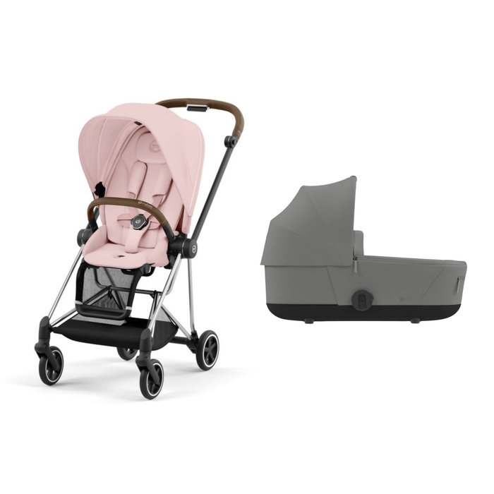 Pack Carrinho de Bebé Mios Cybex Chrome Brown com Seat Pack e Alcofa Mirage Grey - Cybex - PACKMIOS039-004