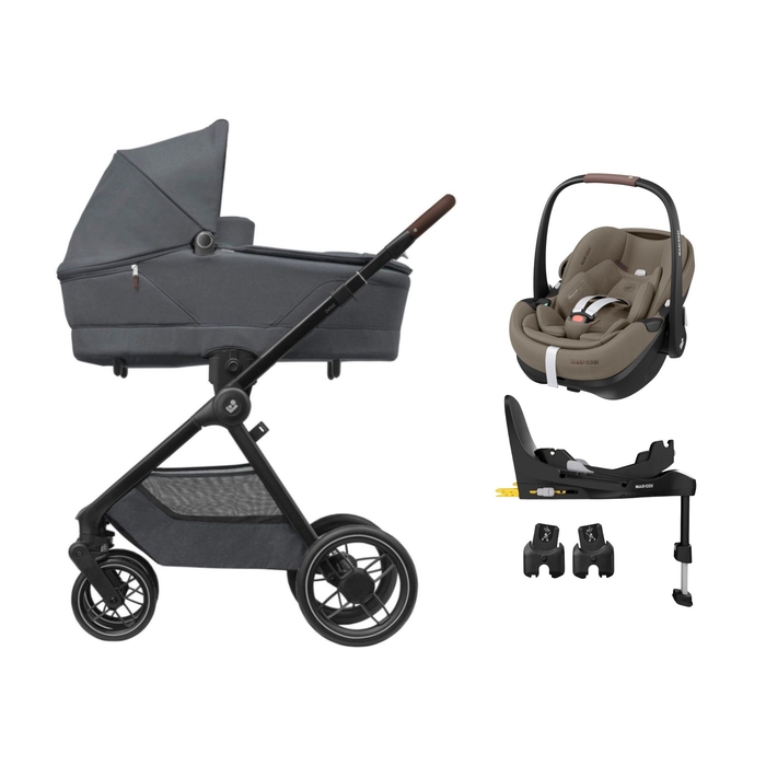 Carrinho de Bebé Maxi-Cosi Oxford Plus, Pebble 360 Pro 2, Adaptadores e Base Familyfix 360 Pro - Maxi-Cosi - PACKOXFORD003-012