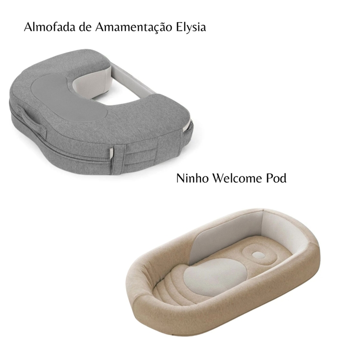 Conjunto Inglesina com Almofada de Amamentação Elysia e Ninho Welcome Pod - Inglesina - PACKINHOME001-023
