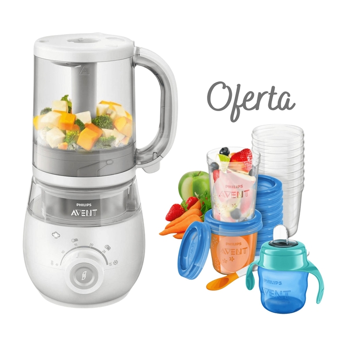 Robô de Cozinha Philips Avent Easy Papa com Oferta Conjunto Gourmet e Copo de Aprendizagem - Philips Avent - PACKROBOT001-001