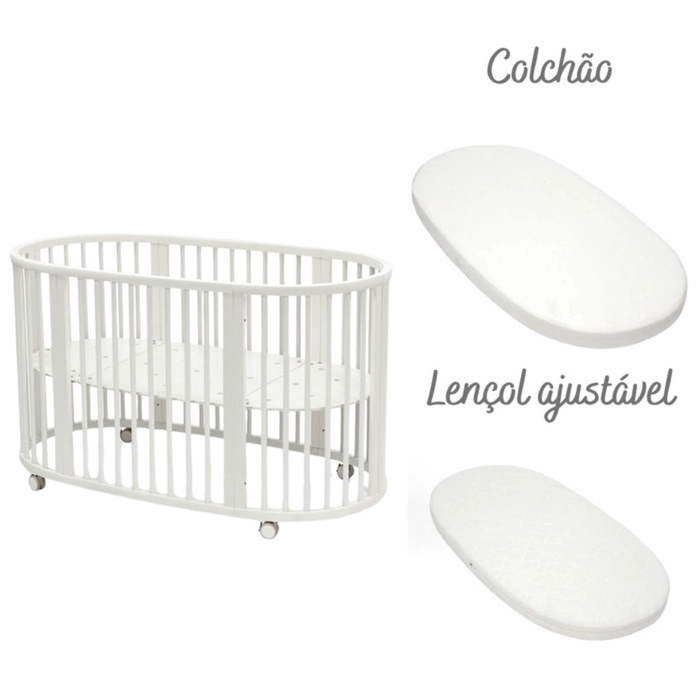 Berço Stokke Sleepi com Colchão e Lençóis White - Stokke - PACKSLEEPI003-003
