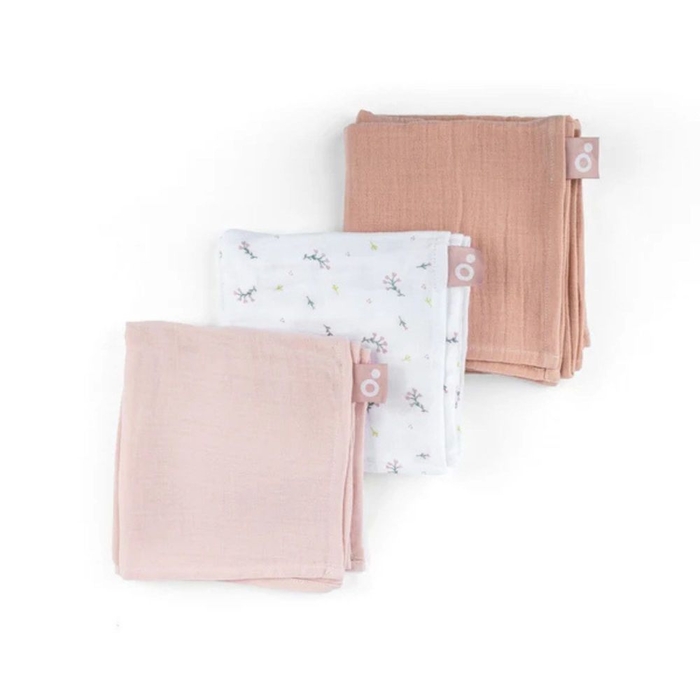 Conjunto 3 Musselinas Doomoo Lovely Flower Pink - Doomoo - 5400653010787