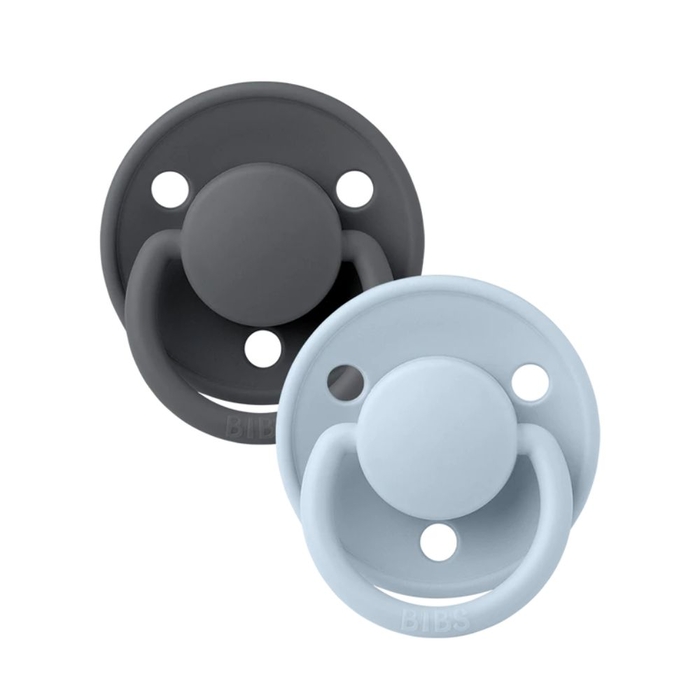 2 Chupetas em Silicone Bibs de Lux Iron | Baby Blue - Bibs - 5713795200573