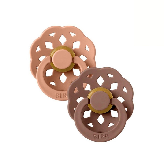 2 Chupetas Bibs Boheme Peach | Woodchuck - Bibs - 5713795229260