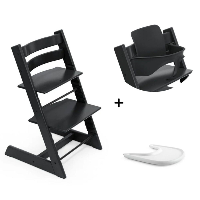 Conjunto Cadeira Tripp Trapp Stokke com Assento Infantil e Tabuleiro - Stokke - 7040356854004