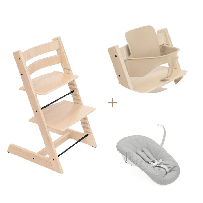 Conjunto Cadeira Tripp Trapp Stokke com Assento Infantil e Set Recém-Nascido - Stokke - 7040356857005